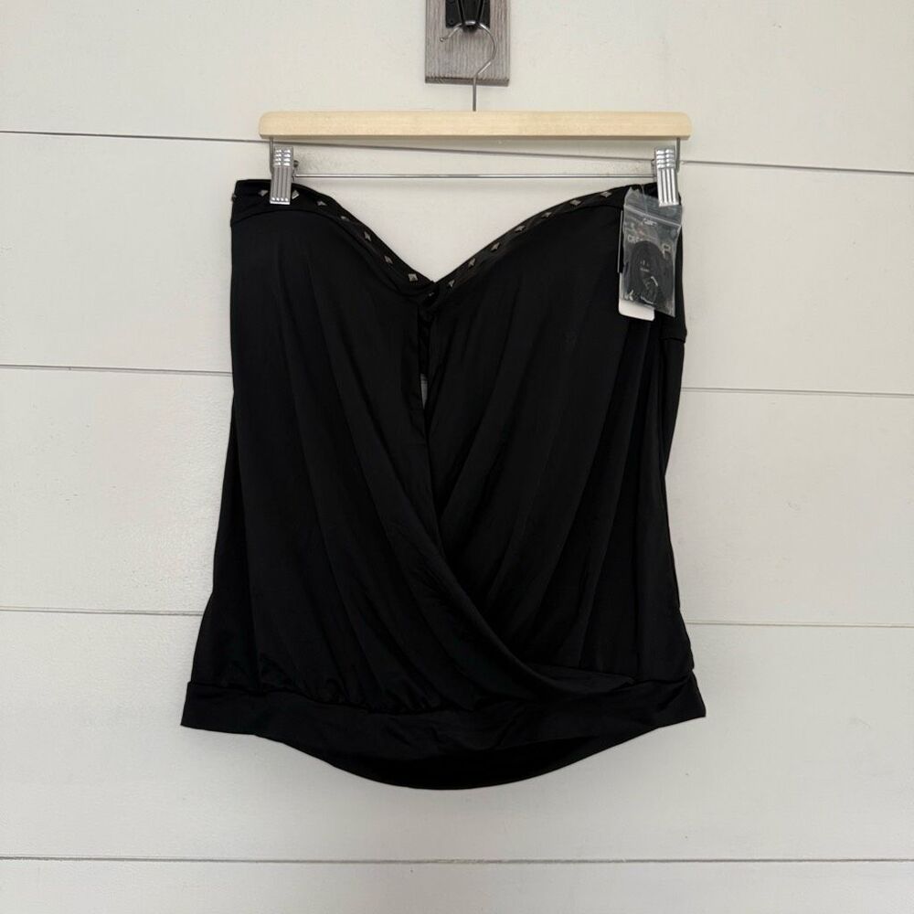 Bar III Women’s XL Black Studded Swim Top New